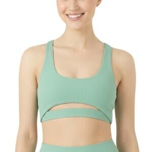 Gigi C Andrea Ribbed Sports Bra in Sage Green Women Size XL NWT